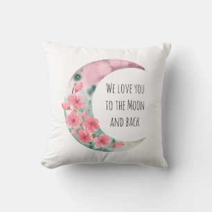 Roze Moon Spring Flower Baby Girl Nursery Kussen