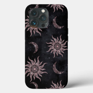 Roze Moon Sun Mandala Black Pattern iPhone 13 Pro Hoesje