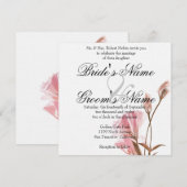 Roze MoonFlower Invitation Kaart (Voorkant / Achterkant)