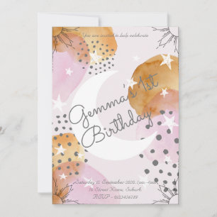 Roze moonuitnodiging kaart