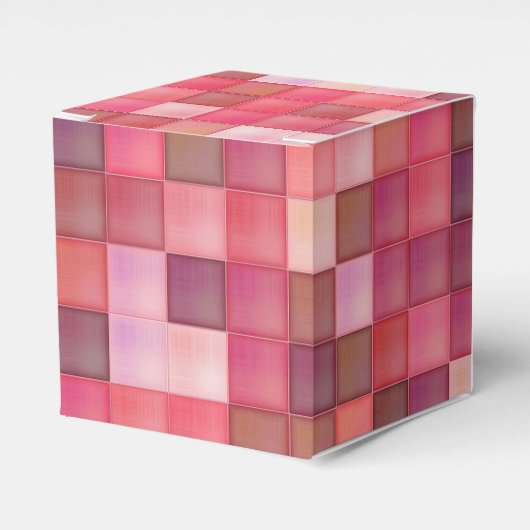 Roze Mosaic Squares Patroon Bedankdoosjes (Voorkant Zijde)