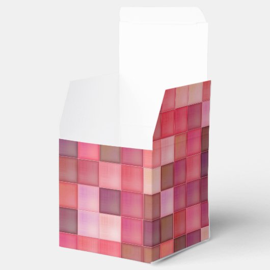 Roze Mosaic Squares Patroon Bedankdoosjes (Geopend)