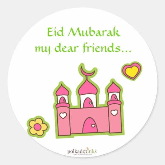 Roze Moskee Stickers (Voorkant)