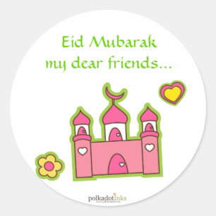 Roze moskeetstickers ronde sticker