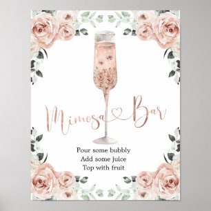 Roze mosterd Roos Petals en Prosecco Mimosa Bar Poster