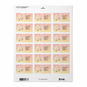 Roze mot orchidee etiket (Full Sheet)