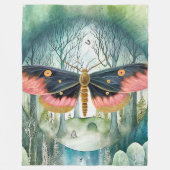 Roze Moth Bos Night Fleece Deken (Voorkant)