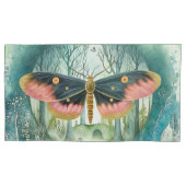 Roze Moth Bos Night Kussensloop (Voorkant)