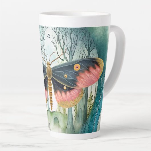 Roze Moth Bos Night Latte Mok (Rechterhoek)