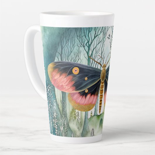 Roze Moth Bos Night Latte Mok (Linkerhoek)