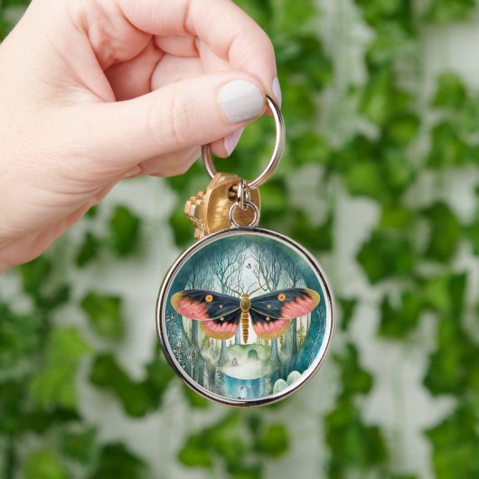 Roze Moth Bos Night Sleutelhanger (Hand)