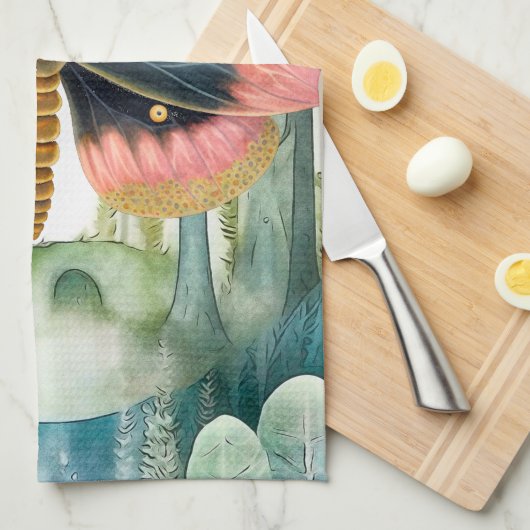 Roze Moth Bos Night Theedoek (Quarter Fold)