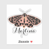  Roze Moth met Naam Sticker (Vel)