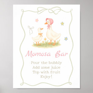 Roze Mother Goose Baby Shower Momosa Bar Poster