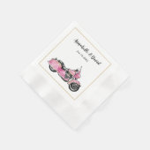 Roze motorfietmonogram Napkin Servet (Hoek)