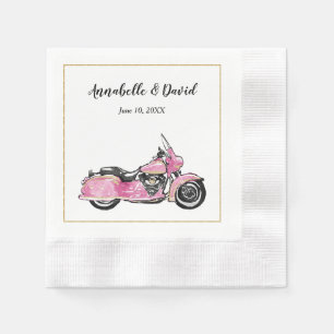 Roze motorfietmonogram Napkin Servet