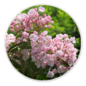 Roze Mountain Laurel Flowers Keramische Knop (Voorkant)