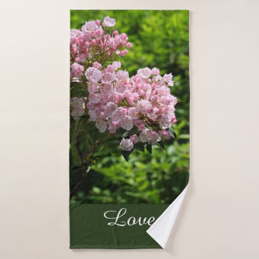 Roze Mountain Laurel Groen Bladeren Badhanddoek Se Bad Handdoek (Badhanddoek)