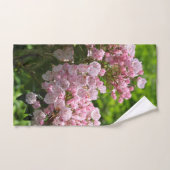 Roze Mountain Laurel Groen Bladeren Badhanddoek Se Bad Handdoek (Handdoek)