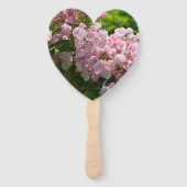 Roze Mountain Laurel Wedding Paddle Fan Handwaaier (Achterkant)