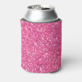 Roze mousserend glitterpatroon blikjeskoeler (Blikje Achterkant)