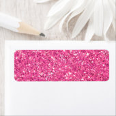 Roze mousserend glitterpatroon etiket (Insitu)