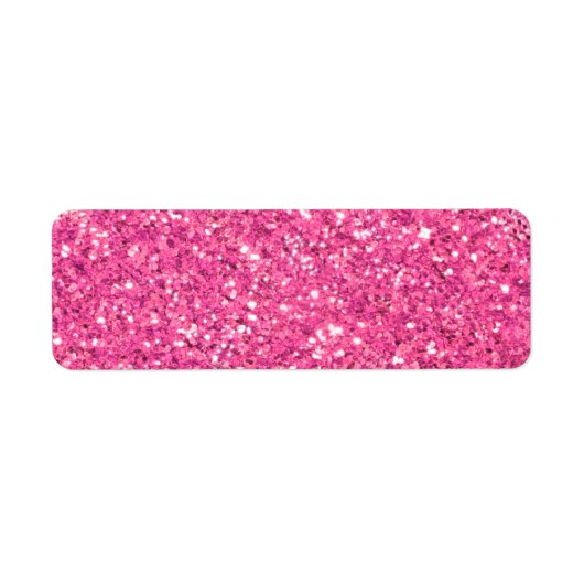 Roze mousserend glitterpatroon etiket (Voorkant)