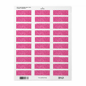 Roze mousserend glitterpatroon etiket (Full Sheet)