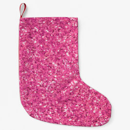 Roze mousserend glitterpatroon kleine kerstsok