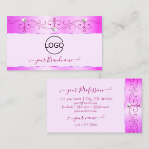 Roze mousserende diamanten met Logo Visitekaartje