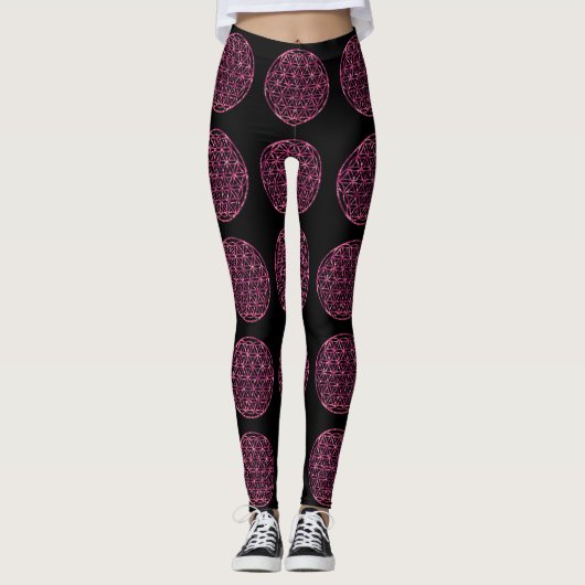 Roze mousserende ventilator leggings (Voorkant)