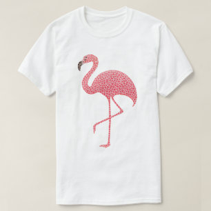 Roze Mozaïek Flamingo Tropische Kunst Esthetiek T-shirt