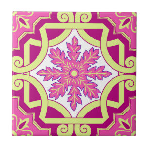 Roze Mozaïek Portugese Mediterraan  Tegeltje
