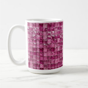Roze mozaïekpatroon koffiemok