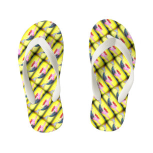 roze mozaïekzeemeermatten onder water zwemmen kinder teenslippers