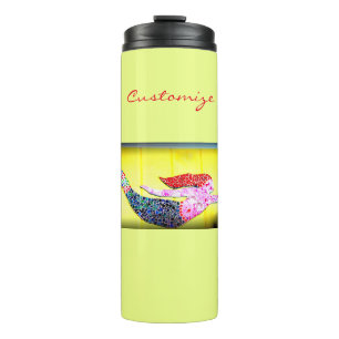 roze mozaïekzeemeermin thermosbeker