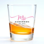 Roze Mrs. Vrouw Bruid Bruiloft Jubileum Shot Glas