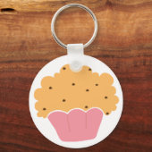 Roze muffinepatroon sleutelhanger (Voorkant)