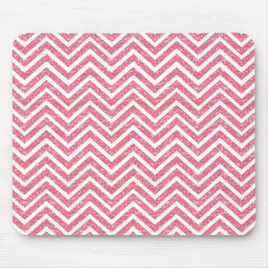 Roze Muismat van de glitter Chevron Sparkle Shimme (Voorkant)