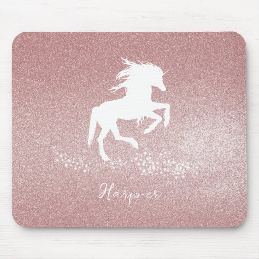 Roze Muismat van Glitter Unicorn (Voorkant)
