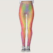 Roze Multi Gekleurde Python Snake Print Dames Leggings (Voorkant)