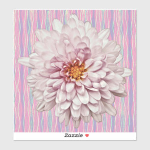 Roze Mum Bloem Stijl Sticker