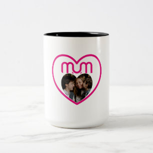 Roze MUM Liefde Fotolijst Tweekleurige Koffiemok