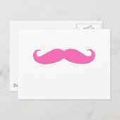 Roze Mustache Humor Creëer Uw eigen Briefkaart (Voorkant / Achterkant)
