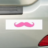 Roze Mustache Humor Creëer Uw eigen Bumpersticker (Op auto)