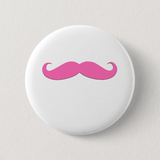 Roze Mustache Humor Creëer Uw eigen Ronde Button 5,7 Cm (Voorkant)