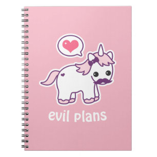 Roze Mustache Unicorn Notitieboek