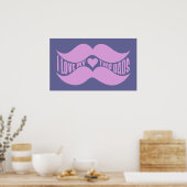 Roze Mustaches aangepast poster (Keuken)