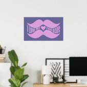 Roze Mustaches aangepast poster (Thuiskantoor)