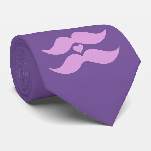 Roze Mustaches aangepast stropdas (Opgerold)
